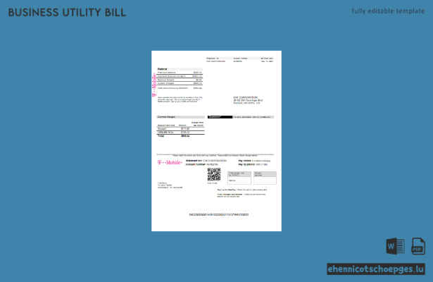 Vorschau einer Beispielrechnung für Geschäftskunden von T-Mobile US